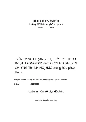 Luận án tiên sĩ giáo dục học