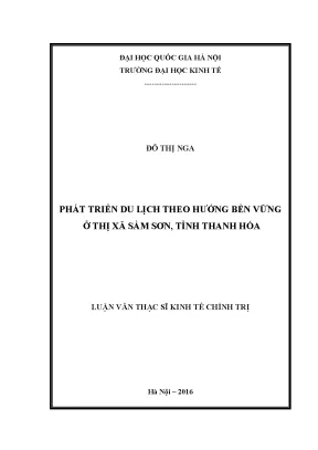 Luận văn thạc sĩ phát triển du lịch theo hướng bền vững ở thị xã sầm sơn tỉnh thanh hóa