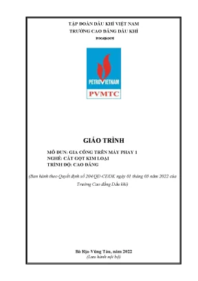 Giáo trình gia công trên máy phay 1 nghề cắt gọt kim loại cao đẳng
