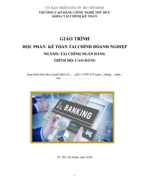 Giáo trình kế toán tài chính doanh nghiệp dành cho bậc cao đẳng ngành tài chính ngân hàng
