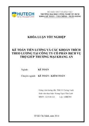 Khóa luận tốt nghiệp kế toán tiền lương và các khoản trích theo lương tại công ty cổ phần dịch vụ trợ giúp thương mại khang an