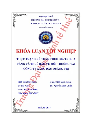Thực trạng kế toán thuế giá trị gia tăng và thuế bảo vệ môi trường tại công ty xăng dầu quảng trị