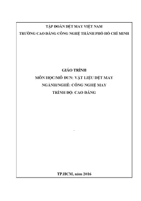 Giáo trình vật liệu dệt may ngành công nghệ may trình độ cao đẳng