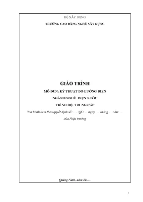 Giáo trình kỹ thuật đo lường điện tham khảo