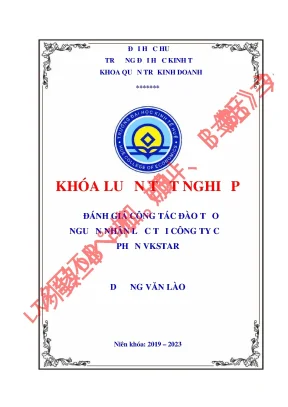 Đánh giá công tác đào tạo nguồn nhân lực tại công ty cổ phần vkstar