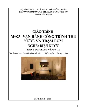 Giáo trình vận hành công trình thu nước và trạm bơm nghề điện nước trung cấp nghề