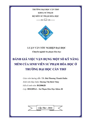 Đánh giá việc vận dụng một số kỹ năng mềm của sinh viên sƣ phạm hóa học ở trƣờng đại học cần thơ
