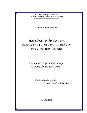 Một số giải pháp nâng cao chất lượng đội ngũ cán bộ quản lý của viễn thông hà nội