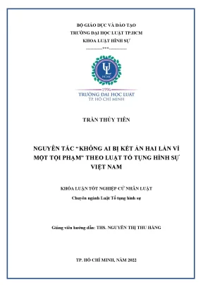 Nguyên tắc không ai bị kết án hai lần vì một tội phạm theo luật tố tụng hình sự việt nam