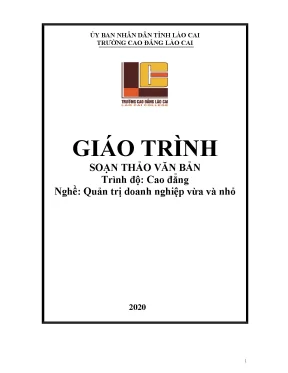 Giáo trình soạn thảo văn bản nghề quản trị doanh nghiệp vừa và nhỏ trình độ cao đẳng nghề