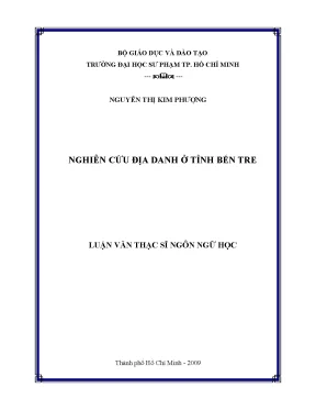 Luận văn thạc sĩ nghiên cứu địa danh ở tỉnh bến tre