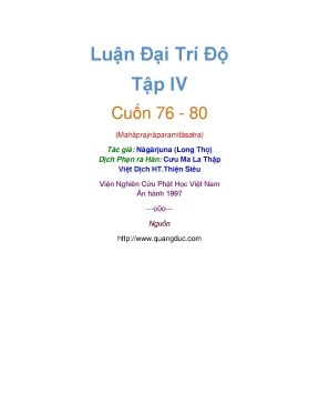 Luận đại trí độ tập iv cuốn 76 80