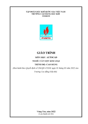 Giáo trình autocad nghề cắt gọt kim loại cao đẳng