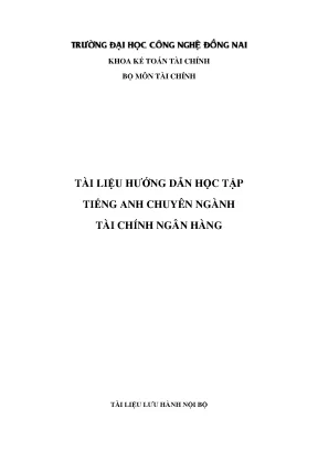 Tiếng anh chuyên ngành tài chính ngân hàng