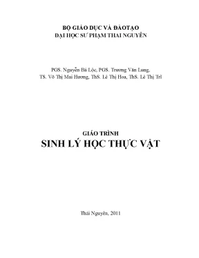Giáo trình sinh lý học thực vật trường đh sư phạm thái nguyên