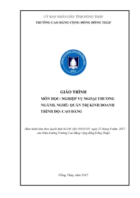 Giáo trình nghiệp vụ ngoại thương nghề quản trị kinh doanh cao đẳng