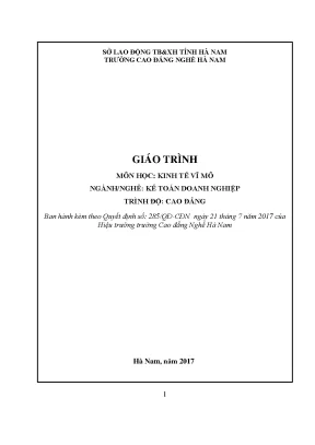 Giáo trình kinh tế vĩ mô nghề kế toán doanh nghiệp cao đẳng