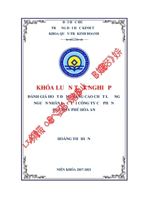 Khóa luận tốt nghiệp đánh giá hoạt động nâng cao chất lượng nguồn nhân lực tại công ty cổ phần dệt may phú hòa an