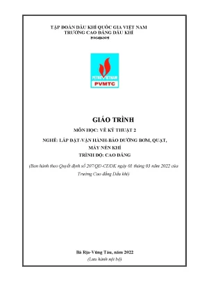 Giáo trình vẽ kỹ thuật 2 nghề lắp đặt vận hành bảo dưỡng bơm quạt máy nén khí cao đẳng