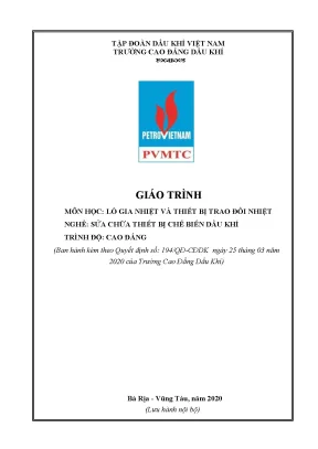Giáo trình lò gia nhiệt và thiết bị trao đổi nhiệt nghề sửa chữa thiết bị chế biến dầu khí trình độ cao đẳng