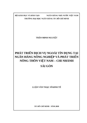 0511 phát triển dịch vụ ngoài tín dụng tại nh nông nghiệp và ptnt việt nam chi nhánh sài gòn luận văn thạc sĩ kinh tế trần minh nguyệt tp hcm đh nh 201
