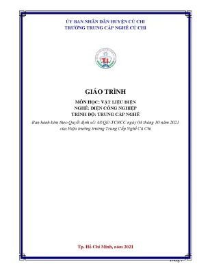 Giáo trình vật liệu điện nghề điện công nghiệp trình độ trung cấp nghề