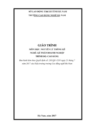 Giáo trình nguyên lý thống kê nghề kế toán doanh nghiệp cao đẳng