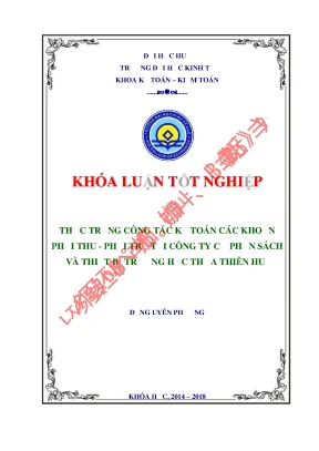 Khóa luận tốt nghiệp thực trạng công tác kế toán các khoản phải thu phải trả tại công ty cổ phần sách và thiết bị trường học thừa thiên huế