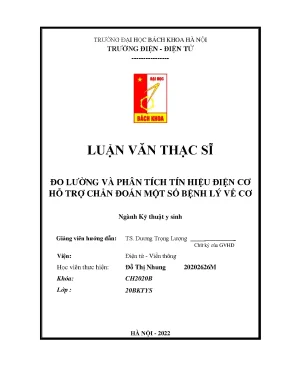 Đo lường và phân tích tín hiệu điện cơ hỗ trợ chẩn đoán một số bệnh lý về cơ