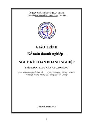 Giáo trình kế toán doanh nghiệp 1 nghề kế toán doanh nghiệp trình độ cđtc
