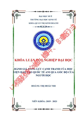 Đánh giá năng lực cạnh tranh của học viện đào tạo quốc tế ani qua góc độ của người học