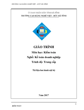 Giáo trình kiểm toán nghề kế toán doanh nghiệp trung cấp