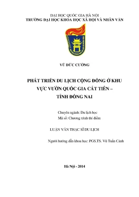 Luận văn thạc sĩ phát triển du lịch cộng đồng ở khu vực vườn quốc gia cát tiên tỉnh đồng nai