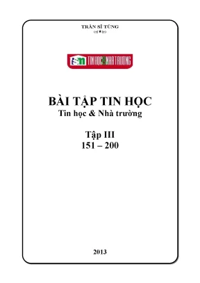 Bài tập tin học tin học nhà trường tập iii 151 200