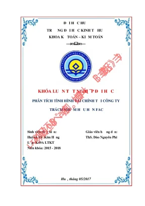 Khóa luận tốt nghiệp phân tích tình hình tài chính tại công ty tnhh fac