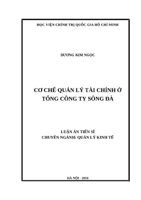 Luận án tiến sĩ cơ chế quản lý tài chính ở tổng công ty sông đà pdf io