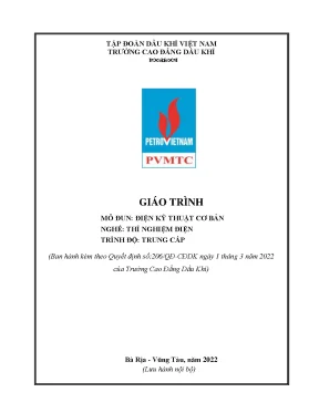Giáo trình điện kỹ thuật cơ bản nghề thí nghiệm điện trung cấp