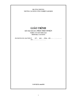 Giáo trình phay mài cơ bản