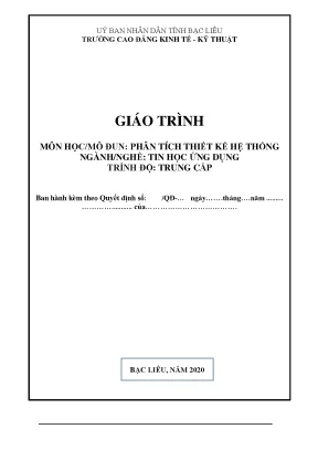 Giáo trình mô đun phân tích thiết kế hệ thống nghề tin học ứng dụng trình độ trung cấp