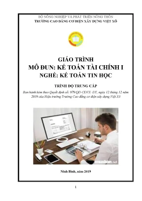 Giáo trình kế toán tài chính i nghề kế toán tin học trung cấp
