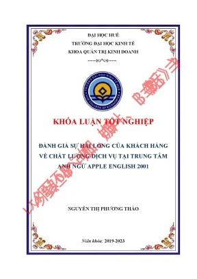 Đánh giá sự hài lòng của khách hàng về chất lượng dịch vụ tại trung tâm anh ngữ apple english 2001