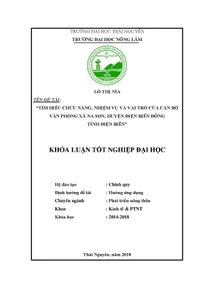 Khóa luận tốt nghiệp tìm hiểu chức năng nhiệm và vai trò của cán bộ văn phòng xã na son huyện điện biên đông tỉnh điện biên