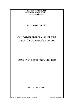 Luận văn thạc sĩ câu đố dân gian của người việt nhìn từ góc độ ngôn ngữ học