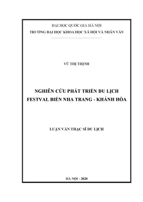 Luận văn thạc sĩ nghiên cứu phát triển du lịch festival biển nha trang khánh hòa
