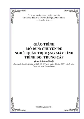 Giáo trình chuyên đề nghề quản trị mạng máy tính trình độ trung cấp