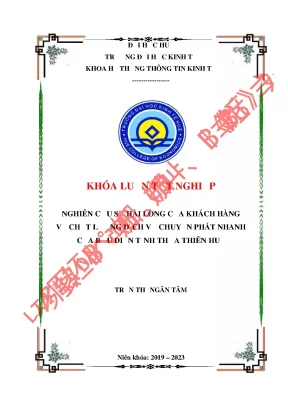 Nghiên cứu sự hài lòng của khách hàng về chất lượng dịch vụ chuyển phát nhanh của bưu điện tỉnh thừa thiên huế