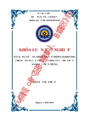 Xây dựng chương trình truyền thông marketing cho dự án an cựu city của công ty cổ phần đất xanh bắc miền trung