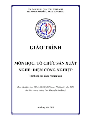 Giáo trình tổ chức sản xuất nghề điện công nghiệp trình độ cđtc