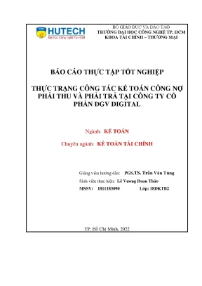 Thực trạng công tác kế toán công nợ phải thu và phải trả tại công ty cổ phần dgv digital