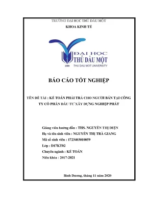 Kế toán phải trả cho người bán tại công ty cổ phần đầu tư xây dựng nghiệp phát khóa luận tốt nghiệp
